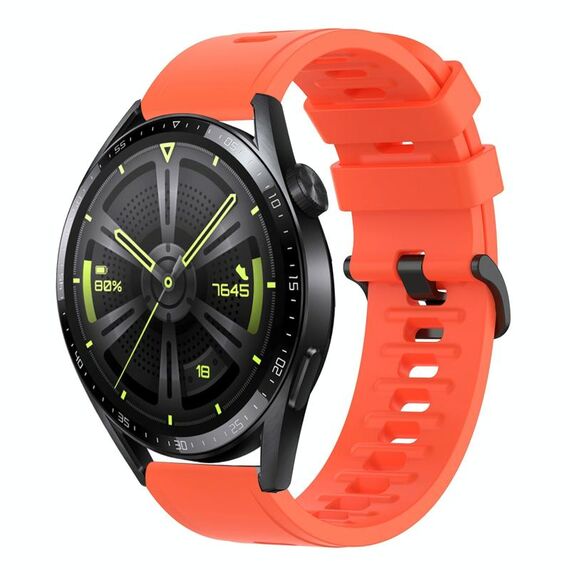 Per Huawei Watch GT3 46mm 22MM Cinturino in silicone morbido a tinta unita (rosso)