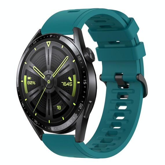 Per Huawei Watch GT3 46mm 22MM Cinturino in silicone morbido a tinta unita (verde)
