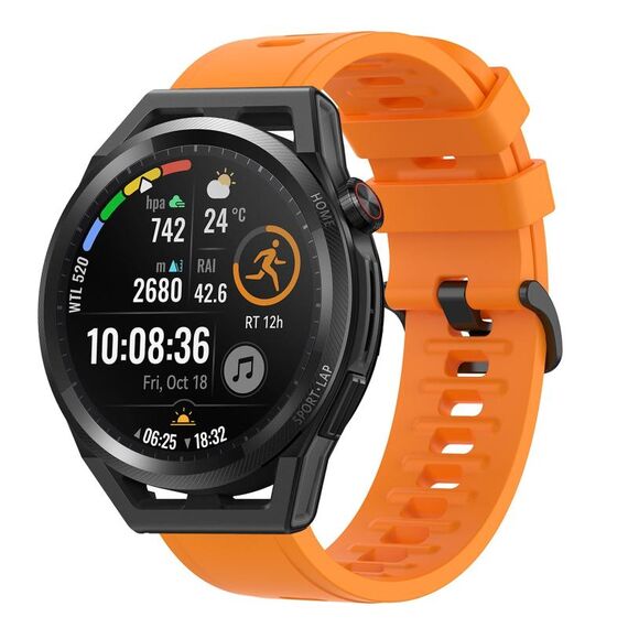 Per Huawei Watch GT Runner 22MM Cinturino in silicone morbido a tinta unita (arancione)