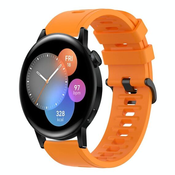 Per Huawei Watch 3 22MM Cinturino in silicone morbido a tinta unita (arancione)