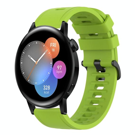 Per Huawei Watch 3 22MM Cinturino in silicone morbido a tinta unita (verde lime)