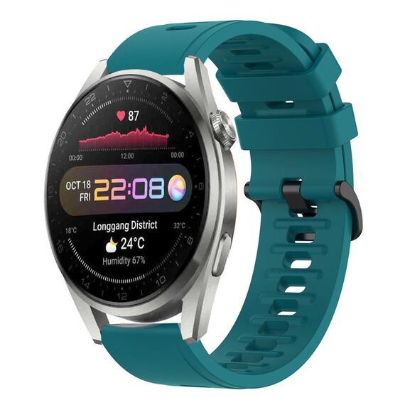 Per Huawei Watch 3 Pro 22MM Cinturino in silicone morbido a tinta unita (verde)