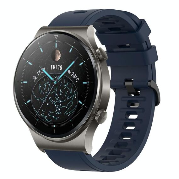 Per Huawei GT2 Pro 22MM Cinturino in silicone morbido a tinta unita (blu notte)