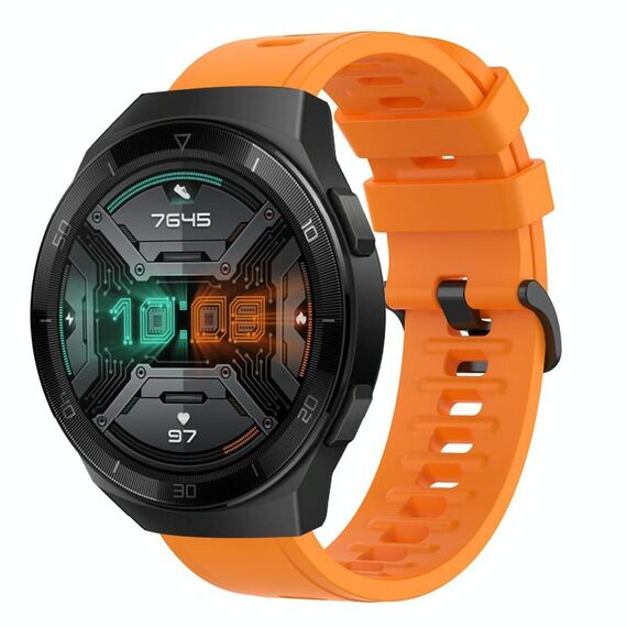 Per Huawei Watch GT 2E 22MM Cinturino in silicone morbido a tinta unita (arancione)