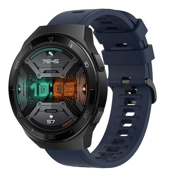 Per Huawei Watch GT 2E 22MM Cinturino in silicone morbido a tinta unita (blu notte)