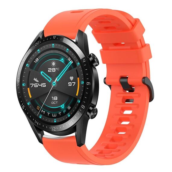 Per Huawei GT2 46mm 22MM Cinturino in silicone morbido a tinta unita (rosso)
