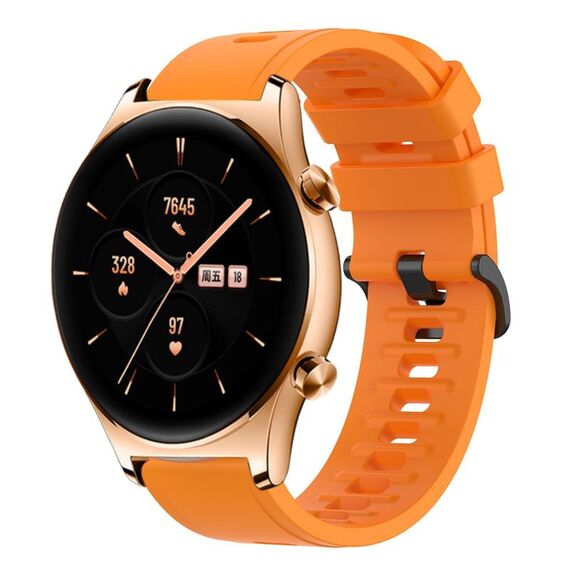 Cinturino per orologio in silicone morbido a tinta unita For Honor Watch GS 3 22MM (arancione)