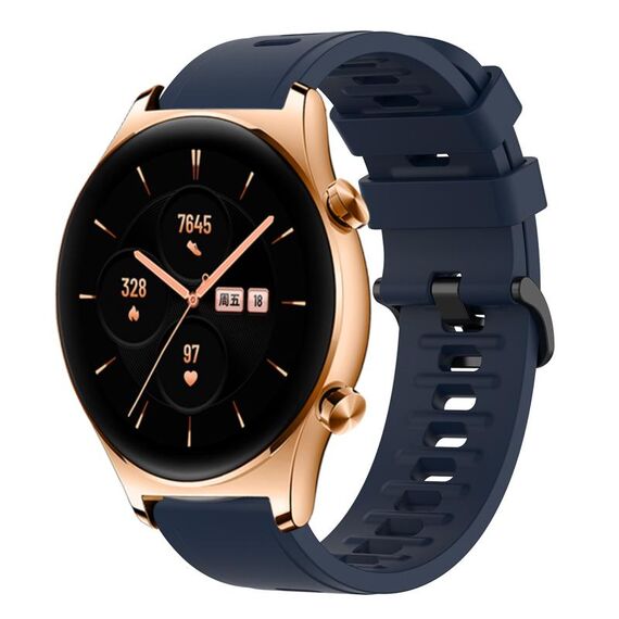 Cinturino per orologio in silicone morbido a tinta unita For Honor Watch GS 3 22MM (blu notte)