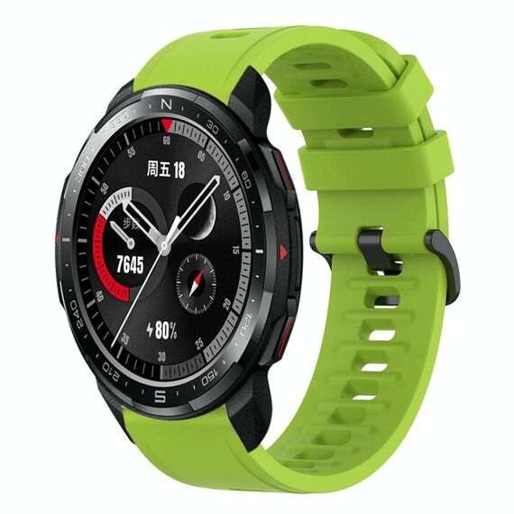 Cinturino per orologio in silicone morbido a tinta unita For Honor Watch GS Pro 22MM (verde lime)