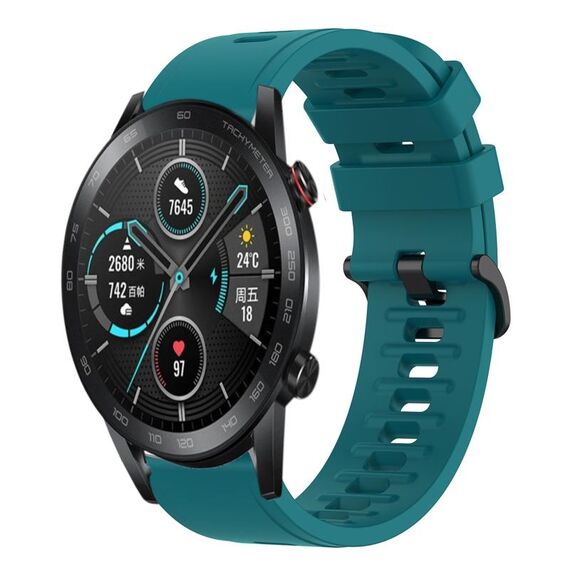 Per Honor Magic Watch 2 46mm 22MM Cinturino in silicone morbido a tinta unita (verde)