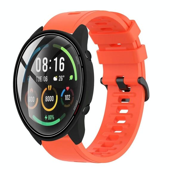 Per Xiaomi MI Watch Color 22mm Cinturino in silicone morbido a tinta unita (rosso)