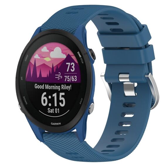 Per Garmin Forerunner 255S 18mm cinturino in silicone a tinta unita (blu)