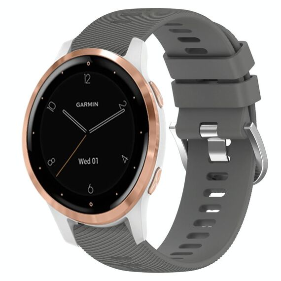 Per Garminmove3S 18mm cinturino in silicone a tinta unita (grigio scuro)