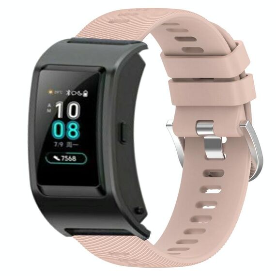Per Huawei Band B5 18mm Cinturino in silicone a tinta unita (rosa)