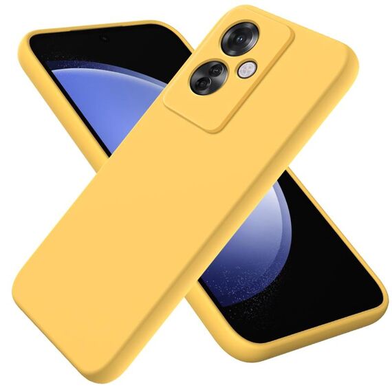 Per OPPO Reno11 F / F25 Pro Custodia per telefono antiurto in silicone liquido di colore puro (giallo)