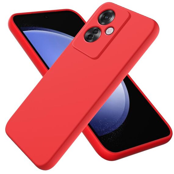 Per OPPO Reno11 F / F25 Pro Custodia per telefono antiurto in silicone liquido di colore puro(Rosso)