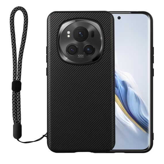 Custodia per telefono con texture in fibra di carbonio Kevlar serie TC per Honor Magic6 Pro ViLi (nera)