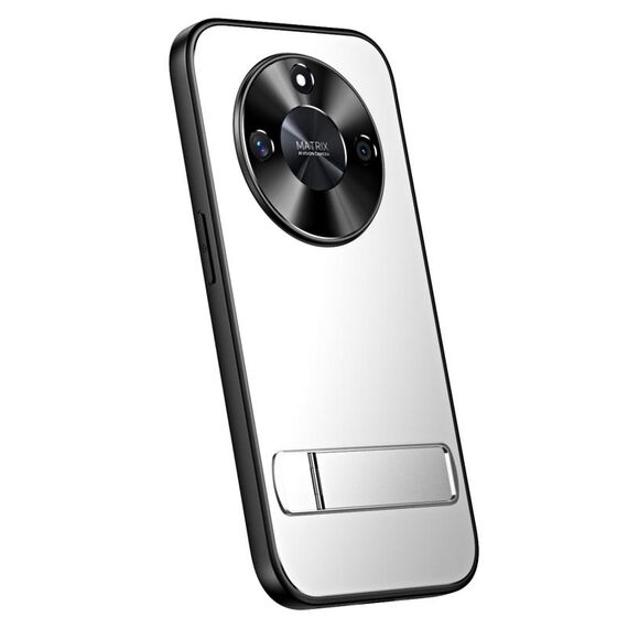 Per Honor X50 R-JUST RJ-61 Galvanotecnica TPU satinato + Custodia per PC con supporto (Argento)