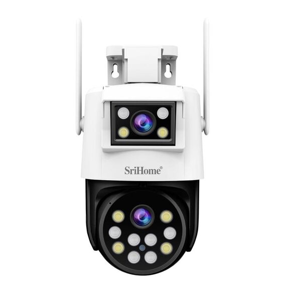 SriHome SH048 Telecamera IP a doppio obiettivo per visione notturna intelligente da 2 MP + 2 MP con tracciamento umanoide (spina AU)