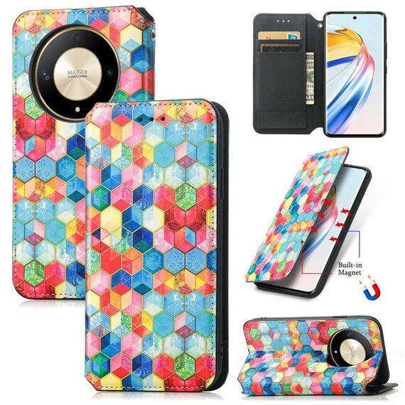 Per Honor X9b CaseNeo Custodia per telefono in pelle magnetica colorata (Spazio magico)