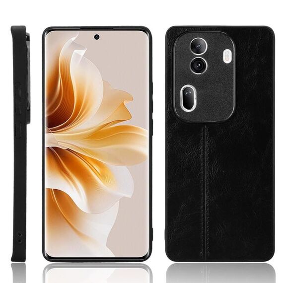 Per OPPO Reno 11 Pro Global Cow Pattern Cucito Cover posteriore Custodia per telefono (Nero)