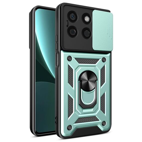 Per Honor X8b Custodia scorrevole per fotocamera Design TPU + Custodia per telefono PC (verde)
