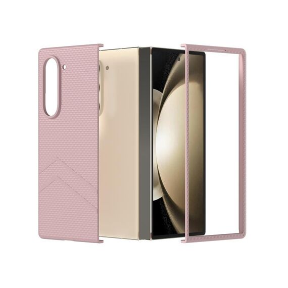 Per Samsung Galaxy Z Fold6 5G PC Custodia antiurto per PC con texture smerigliata Diamond Paint (Rosa)
