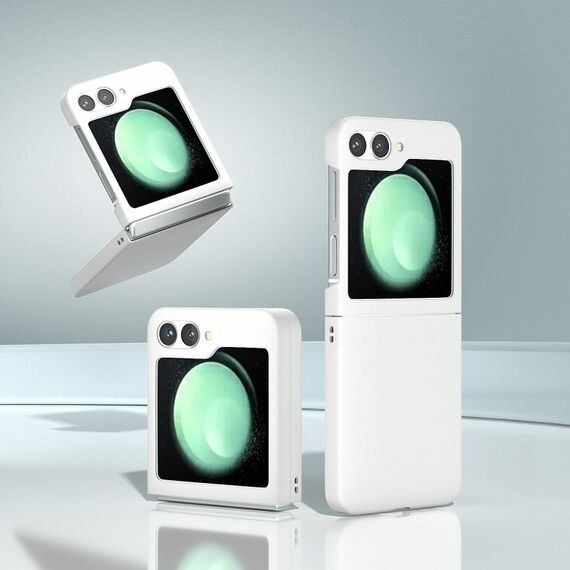 Per Samsung Galaxy Z Flip6 5G Custodia per telefono con copertura totale smerigliata per PC (bianca)