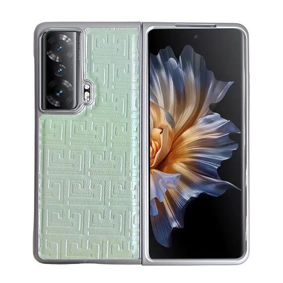 Custodia per telefono in pelle geometrica sfumata con vernice perlescente For Honor Magic Vs (verde)