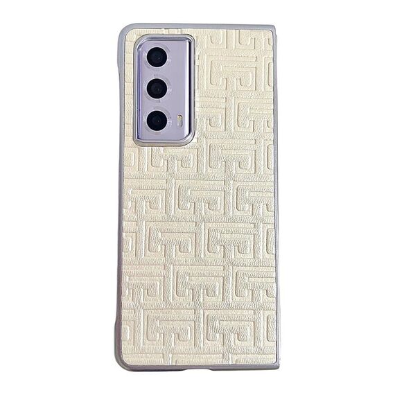 Custodia per telefono in pelle geometrica sfumata con vernice perlescente per Honor Magic Vs2 (oro)