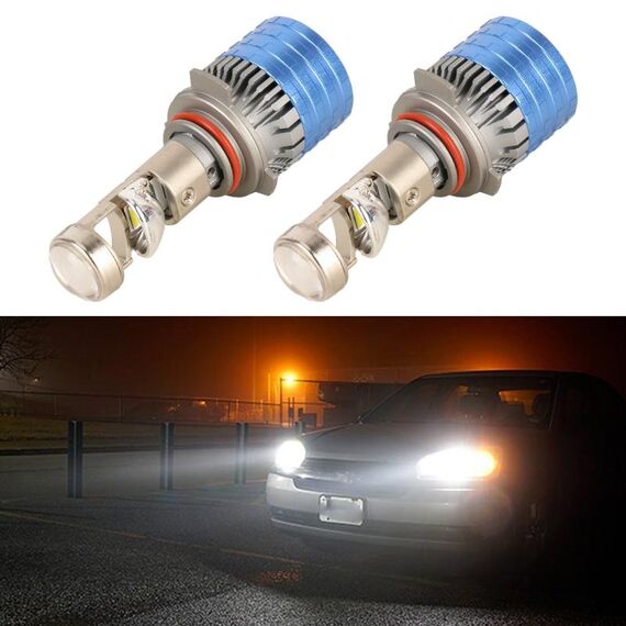 9006 Coppia 55W 6000lm 6000K Lampadina per fari LED per auto con mini lente