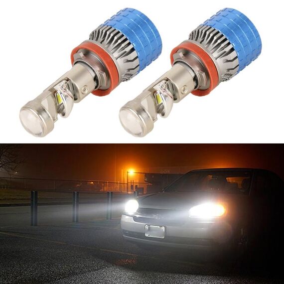 Lampadina per fari LED per auto H11 55W 6000lm 6000K Mini Lens