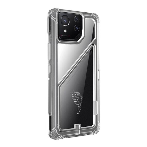 Per Asus ROG Phone 8 Pro PC + Custodia per telefono antiurto in TPU con supporto magnetico (traslucido)