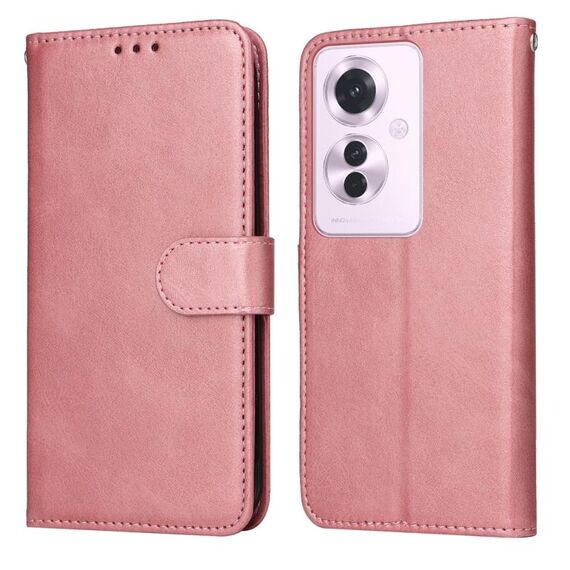 Per OPPO Reno11 F Global / F25 Pro Global Custodia per cellulare in pelle con texture classica in vitello (oro rosa)