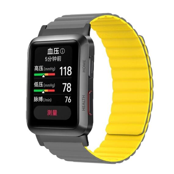 Per Huawei Watch D cinturino magnetico in silicone (grigio giallo)