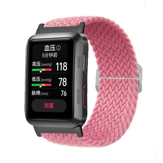Per Huawei Watch D cinturino regolabile in nylon intrecciato (rosa)