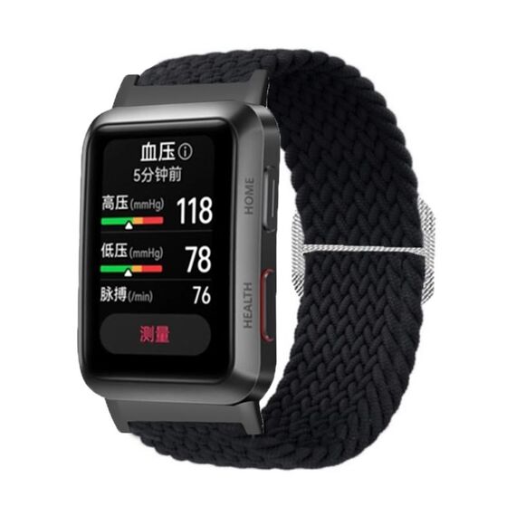 Per Huawei Watch D cinturino regolabile in nylon intrecciato (nero)