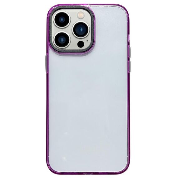 Per iPhone 13 Pro Max 2 in 1 custodia per telefono antiurto trasparente in acrilico (viola)