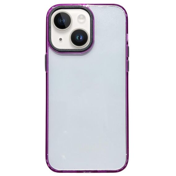 Per iPhone 13 Custodia per telefono antiurto trasparente in acrilico 2 in 1 (viola)