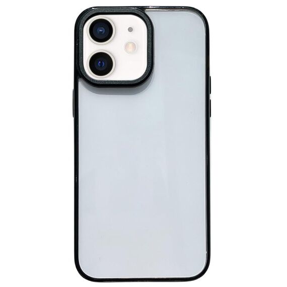 Per iPhone 12 Pro Max 2 in 1 custodia per telefono antiurto trasparente in acrilico (nera)
