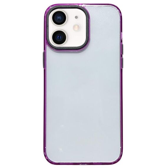 Per iPhone 12 Pro Max 2 in 1 custodia per telefono antiurto trasparente in acrilico (viola)