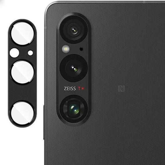 Per Sony Xperia 1 V IMAK Metal Armor Premium Pellicola protettiva per fotocamera (nero)