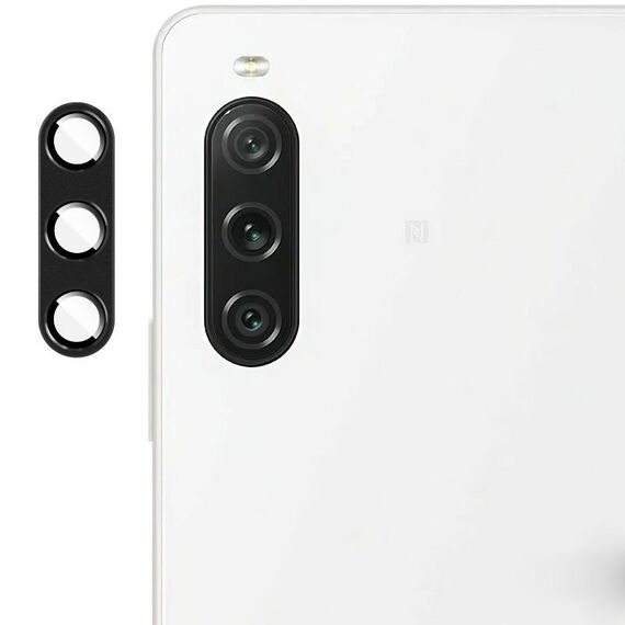 Per Sony Xperia 10 V IMAK Metal Armor Premium Pellicola protettiva per fotocamera (nero)