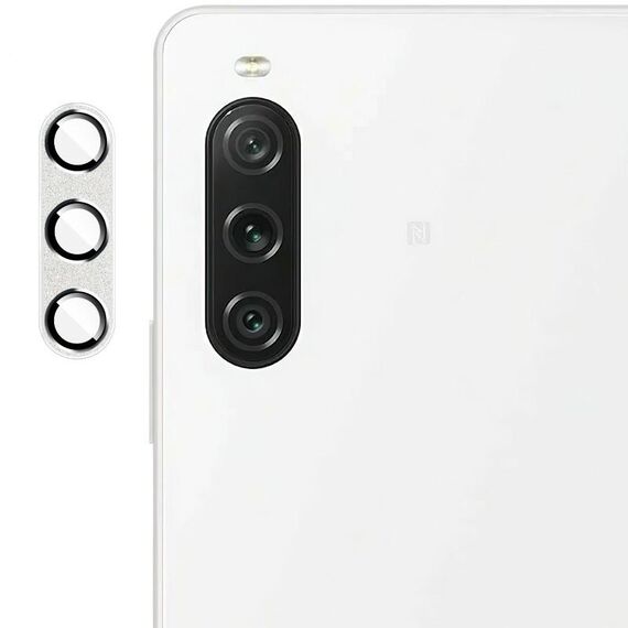Per Sony Xperia 10 V IMAK Metal Armor Premium Pellicola protettiva per fotocamera (Argento)