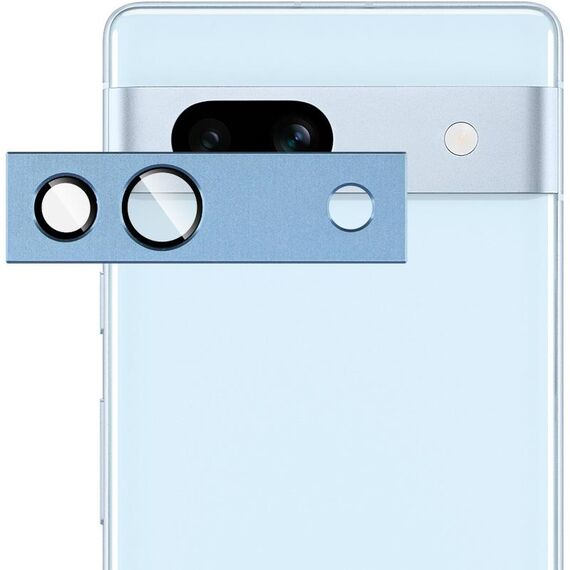 Per Google Pixel 7a IMAK Metal Armor Premium Pellicola protettiva per fotocamera (blu)