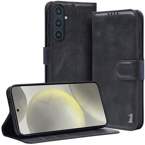 Custodia per telefono in pelle flip serie IMAK Count per Samsung Galaxy S24+ 5G (nera)