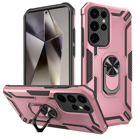 Per Samsung Galaxy S24 Ultra 5G Warship Armor 2 in 1 custodia per telefono antiurto (oro rosa)