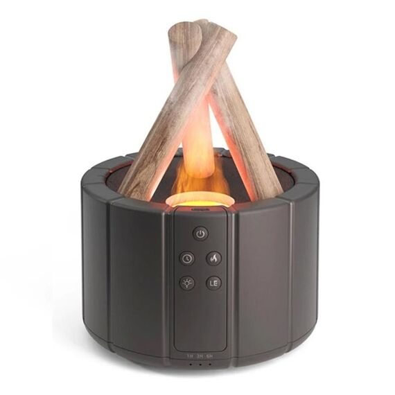 Umidificatore da tavolo con diffusore di aromi con telecomando a forma di falò, colore: nero