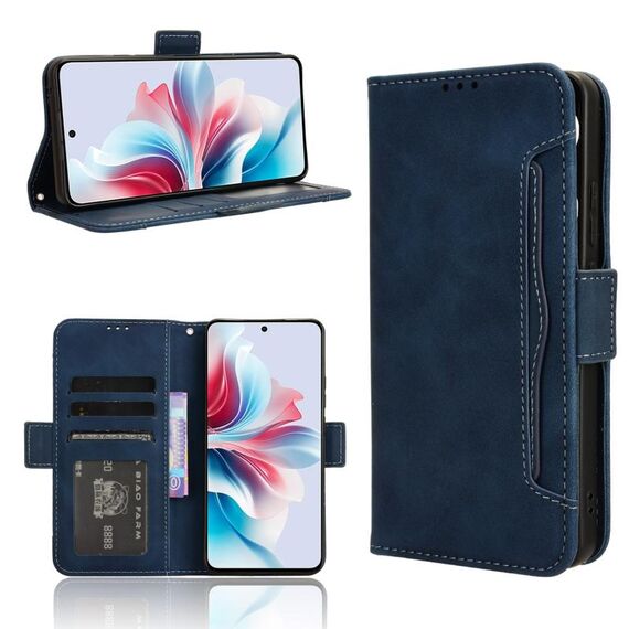 Per OPPO Reno11 F 5G / F25 Pro 5G Custodia in pelle con texture di vitello e slot per schede (blu)