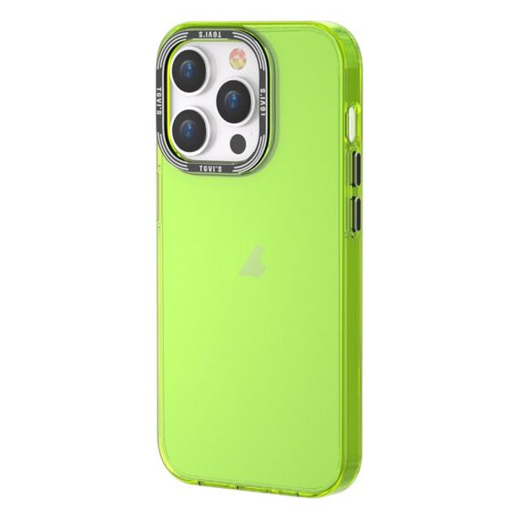 Per iPhone 14 Pro Custodia per telefono a colori trasparente serie TGVIS Grace (verde fluorescente)